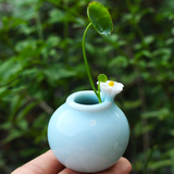 景德镇器月坊手工陶瓷花瓶迷你可爱桌面摆件小花器水培家居装饰品
