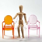 6分模型  魔鬼椅子迷你模型 沙盘模型家具休闲椅透明幽灵椅子模型