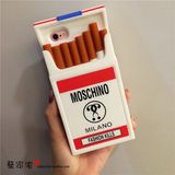 热卖moschino烟盒手机壳6S苹果iphone6s plus手机壳硅胶创意防摔