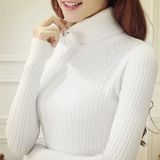 兔绒包芯纱冬季新品2015韩国高领长袖麻花毛衣女修身长袖打底衫