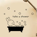 可移除卡通趣味卫生间浴室瓷砖装饰防水洗澡贴纸 可爱创意贴画