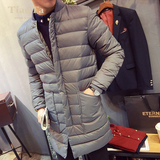 轻薄羽绒服男冬季韩版修身中长款立领英伦男士时尚休闲外套2016潮