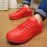 韩国潮鞋糖果彩色低帮潮男鞋子贝壳头板鞋运动鞋全红黑纯色休闲鞋