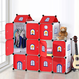 圣若瑞斯儿童卡通城堡玩具收纳柜时尚简易创意组合衣柜特价拆装
