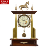 安纳贝尔座钟客厅摆件大号台钟欧式复古钟表装饰静音纯铜时钟