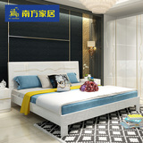 南方家私 现代简约板式高箱床1.5米1.8米双人床烤漆床储物床