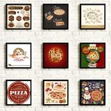 定制披萨照片墙 披萨黑框装饰画 披萨店挂画 披萨店广告海报装饰