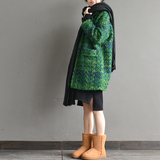 天然出品丨春意丨宽松文艺绿色羊毛针织呢大衣外套女 冬装新品