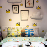 北欧ins手绘彩色皇冠墙贴纸儿童公主房卧室背景墙壁创意装饰贴画