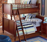 实木橡木床1.2米淘实木儿童床双层小床 带护栏子母高低床男女孩