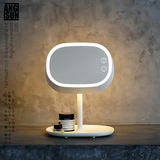 ANGSUN可充电式LED化妆镜台灯卧室床头灯创意储物多功能镜子台灯