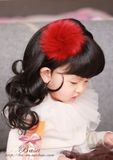韩国宝宝假发中长卷发 婴儿童拍照发饰 公主百天周岁生日摄影道具