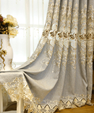 欧式客厅卧室平面落地窗纱雪尼尔绣花遮光防避光隔光挡光窗帘布料
