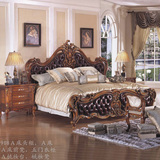 正品奥利尔家私 萨芬戴908A真皮实木床全实木手工雕刻欧式家具