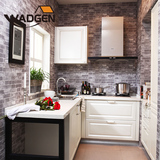 沃根整体橱柜定做现代简约开放式厨房橱柜定制模压门板石英石台面