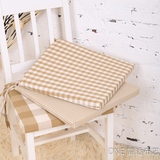 浅咖啡格子条纹餐椅垫 加厚海绵垫 温暖椅子坐垫办公室椅垫可拆洗