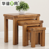 华谊家具实木换鞋凳子高板凳橡木儿童小凳简约椅子纯方凳现代茶几
