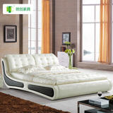 统创家具实木床1.8米2米现代简约双人床卧室皮艺床大床结婚床家具