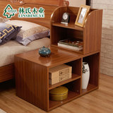 林氏木业现代中式床头柜多功能床边柜卧室床边储物柜子家具组合BY