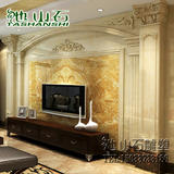 欧式罗马柱背景墙天然石材客厅装饰天然大理石背景电视墙定制特价