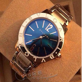 2016米兰时装周BVLGARI宝格丽石英表蓝宝石防水钢带手表女士腕表