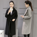 2015冬装新款韩版加厚羊毛呢外套女中长款廓形大衣斗篷呢子外套潮