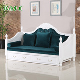 沙发床 可折叠 实木沙发床欧式沙发床 宜家推拉床1.5米 双人储物