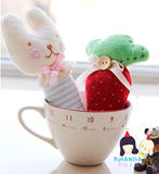 普拉米拉手工DIY小兔子小萝卜2件套宝宝摇铃玩具材料包