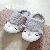 冬季保暖拖鞋可爱毛茸小动物家居鞋室内平底防滑出口日本新款