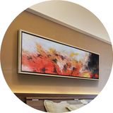 玄关床头餐厅创意赵无极抽象油画大幅酒店客厅装饰画现代简约挂画