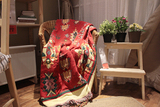 外贸复古vintage线毯盖毯毛毯沙发巾沙发垫全盖沙发套西藏民族风