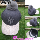 15秋冬韩国正品代购MLB专柜可爱NY棒球球球拼色帅气时尚棒球帽子
