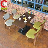 奶茶店 休闲甜品店实木餐椅 蛋糕店饮品店 港式茶西餐厅桌椅组合
