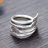 泰国清迈老银匠手工银 925纯银原创简约独特个性戒指男女士款