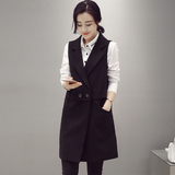 2016春装新款韩版无袖显瘦背心马夹春装西装外套中长款马甲女外套
