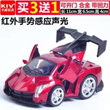 品质之选卡威互动红外感应声光小汽车 卡通Q版132儿童玩具回力车