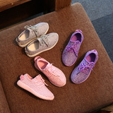 春秋季儿童鞋女童运动鞋粉色椰子鞋针织跑步鞋男童休闲旅游鞋潮鞋
