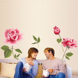 新品 绽放浪漫墙贴花 可移除婚房卧室床头沙发电视背景装饰墙贴画
