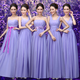 2015新款紫色伴娘服长款新娘敬酒服短款姐妹裙晚礼服伴娘团礼服