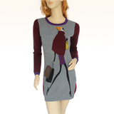 吉雅泰专柜正品中长款女式羊绒衫圆领套头修身打底衫鄂尔多斯市产