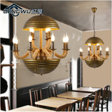 美式乡村麻绳艺术吊灯复古创意服装店铁艺工业风餐厅吊灯个性客厅