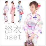 樱花和服女日式浴衣包邮粉色樱花紫色樱花浴衣长款