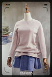 SEASON 5韩国原单专柜正品藕粉色简约兔绒高弹针织毛衣中长款女