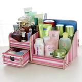 那木 化妆品收纳盒创意DIY家居用品 双层收纳箱 抽屉式桌面整理盒