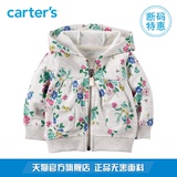 Carter's1件式灰色长袖上衣外套连帽开衫毛圈棉女婴儿童装118G412