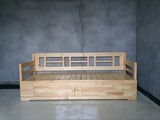 实木沙发床1.2小户型客厅推拉两用床白色儿童折叠床松木现代家具1