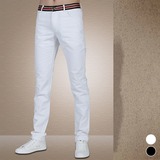 帝尔朗春季男士白色韩版休闲裤2016新款男装修身长裤直筒纯色裤子