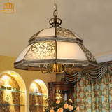 东恒美全铜吊灯欧式古典铜花艺术餐厅灯具麻将娱乐室铜质家装灯饰