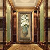 定制欧式花卉油画美式纯手绘装饰画有框挂画客厅玄关走廊过道单幅