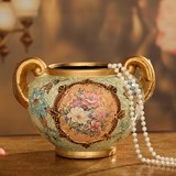 欧式复古装饰品摆件陶瓷花盆花艺花器餐桌花瓶客厅摆设工艺品创意